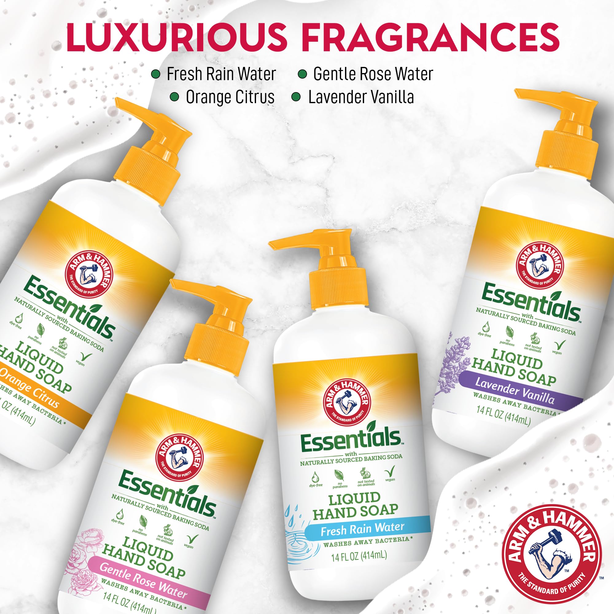 Arm & Hammer jabon liquido con aroma a naranja en el baño
