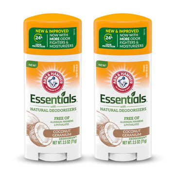 Arm & Hammer Essentials Coconut Geranium deodorant stick front view for daily freshness