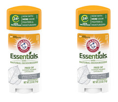 Arm & Hammer Essentials Desodorante sin fragancia en envase doble para ahorro diario.