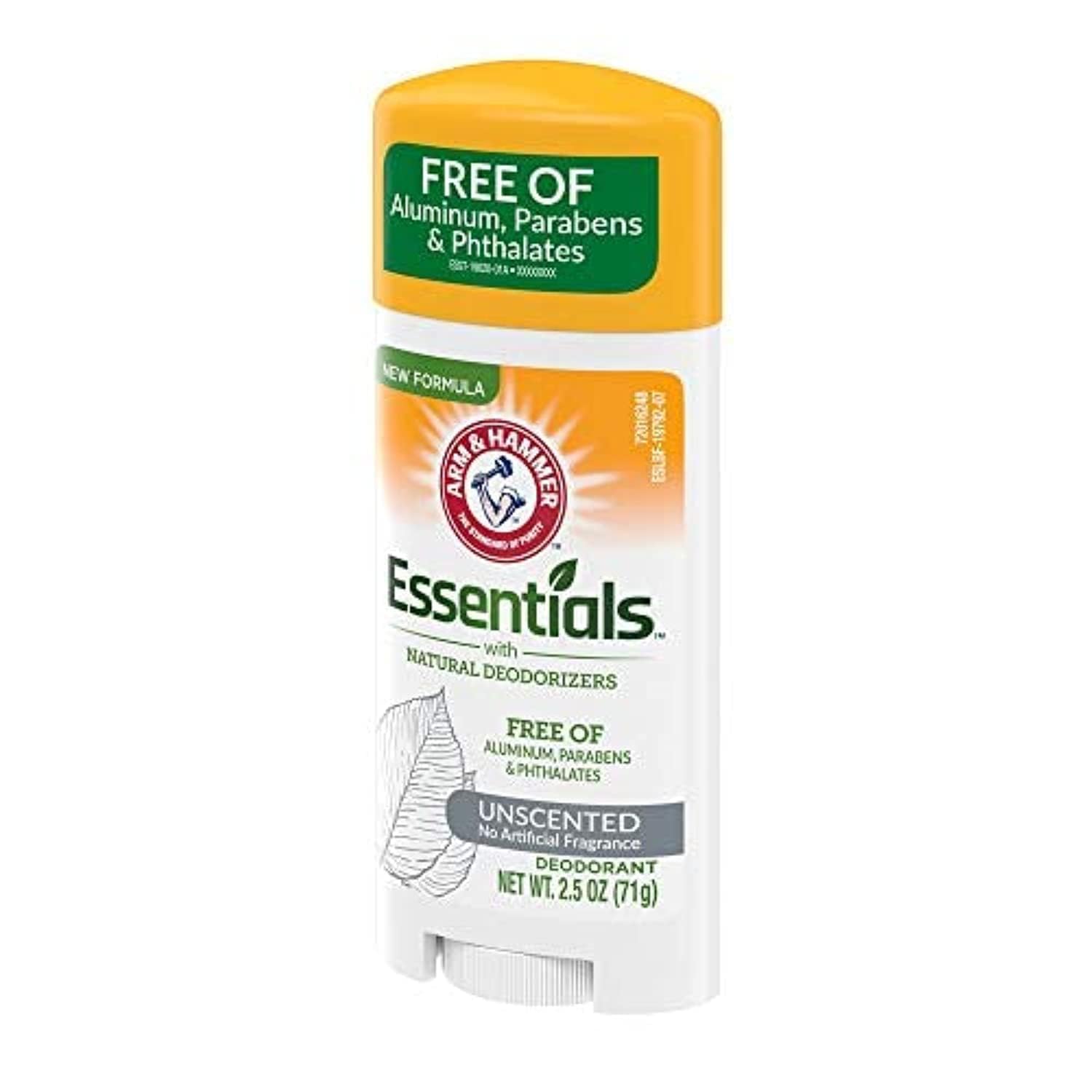 Arm & Hammer Essentials desodorante sin fragancia en formato ovalado para uso diario.