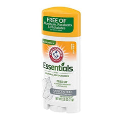 Arm & Hammer Essentials desodorante sin fragancia en formato ovalado para uso diario.