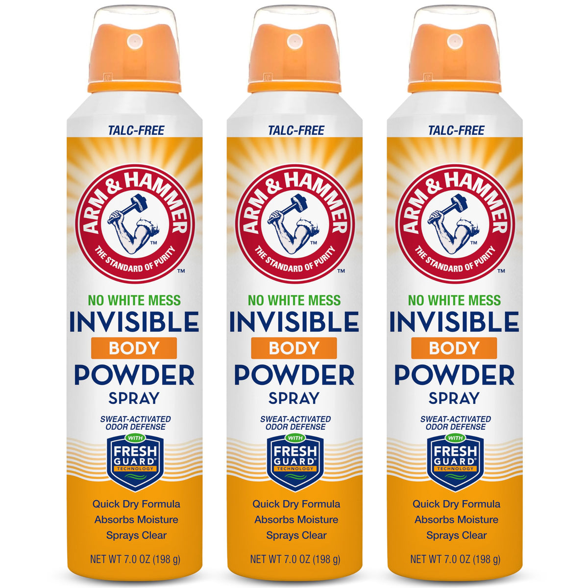 Arm & Hammer polvo invisible para cuerpo en aerosol, controla sudor sin manchas
