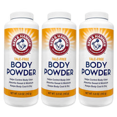 Arm & Hammer polvo corporal sin talco paquete 3, control del olor y frescura.