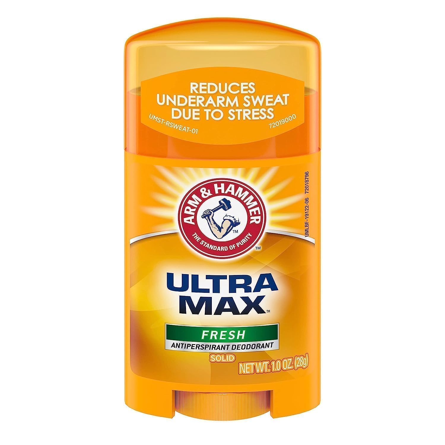 Desodorante Arm & Hammer Ultra Max barra 1oz, control de olor diario.