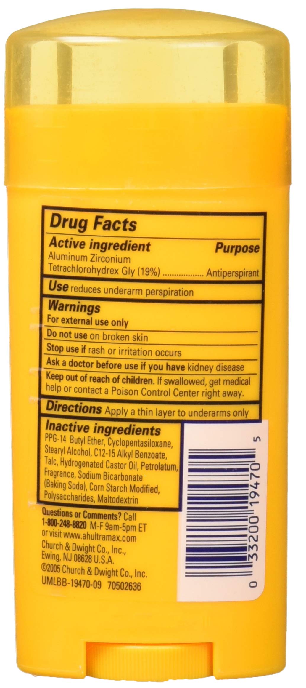 Arm & Hammer Ultramax etiqueta polvo fresco; fragancia para todo el día