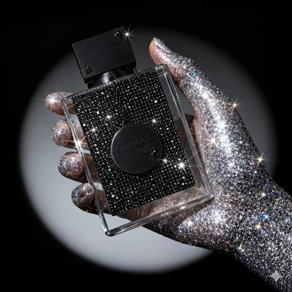Armaf Club de Nuit Bling etiqueta diseño, transmite lujo para cualquier ocasión.