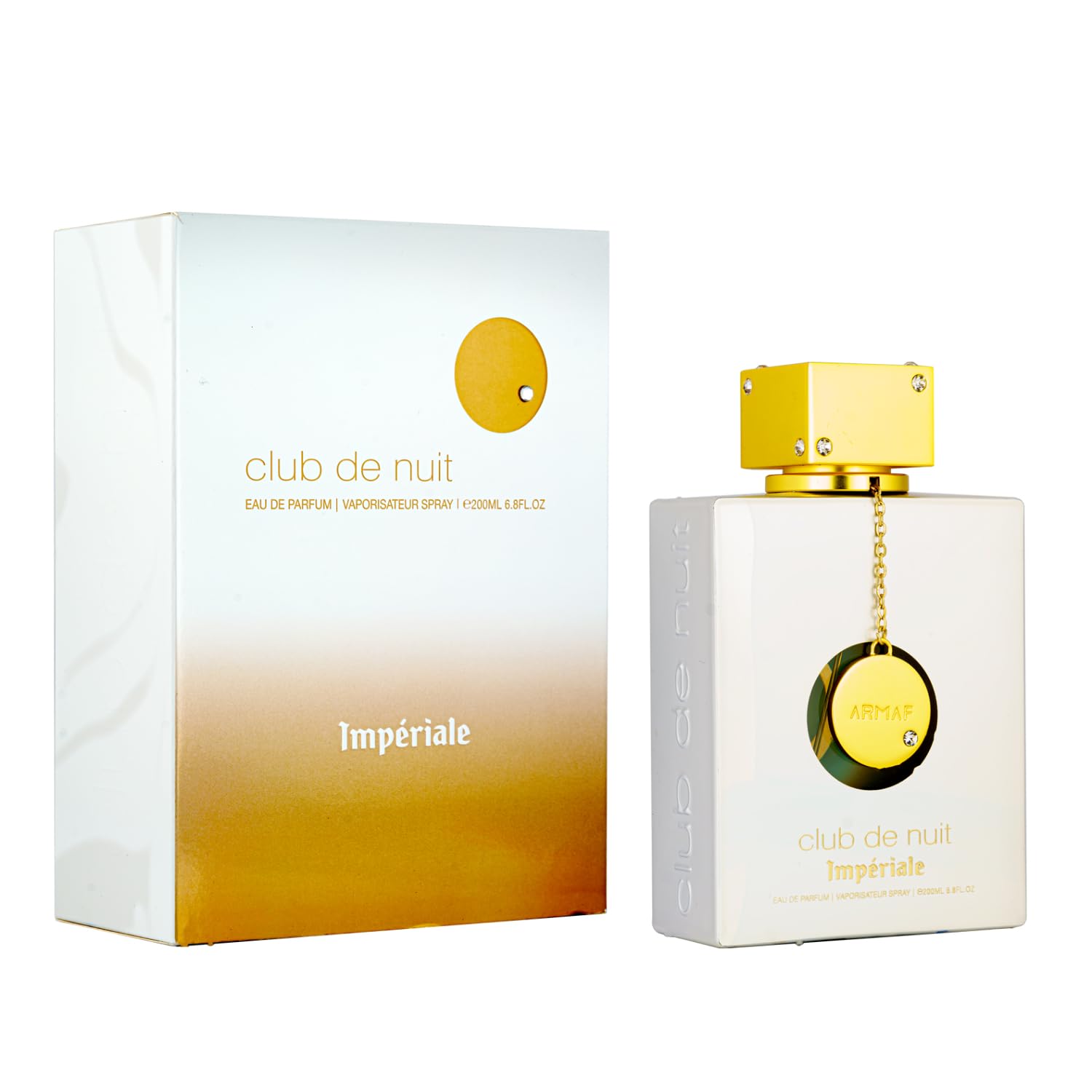 Armaf Club de Nuit Imperiale, detalle de etiqueta, fragancia elegante para mujer.