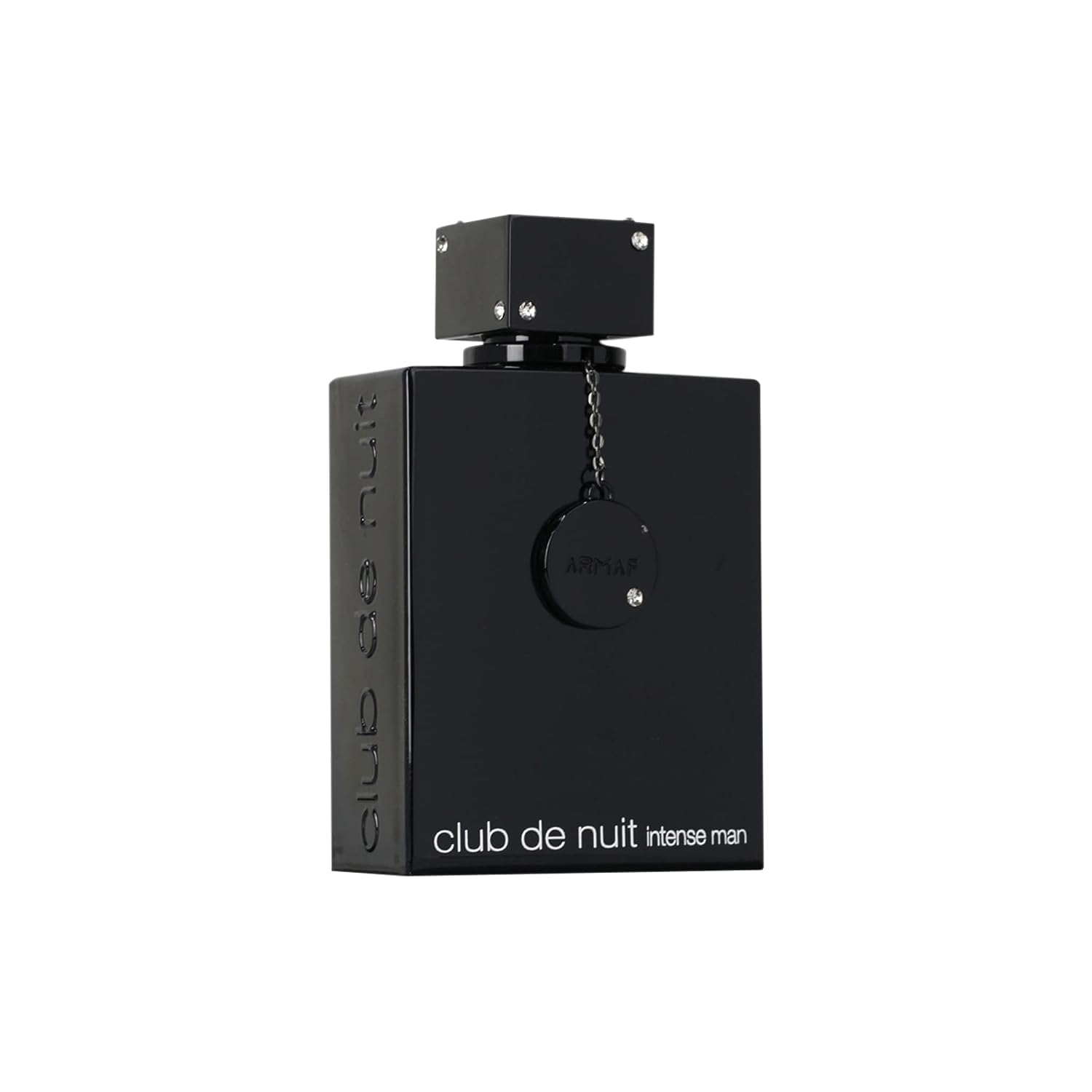 Armaf Club De Nuit Intense frasco detalle, aroma intenso para noches memorables.