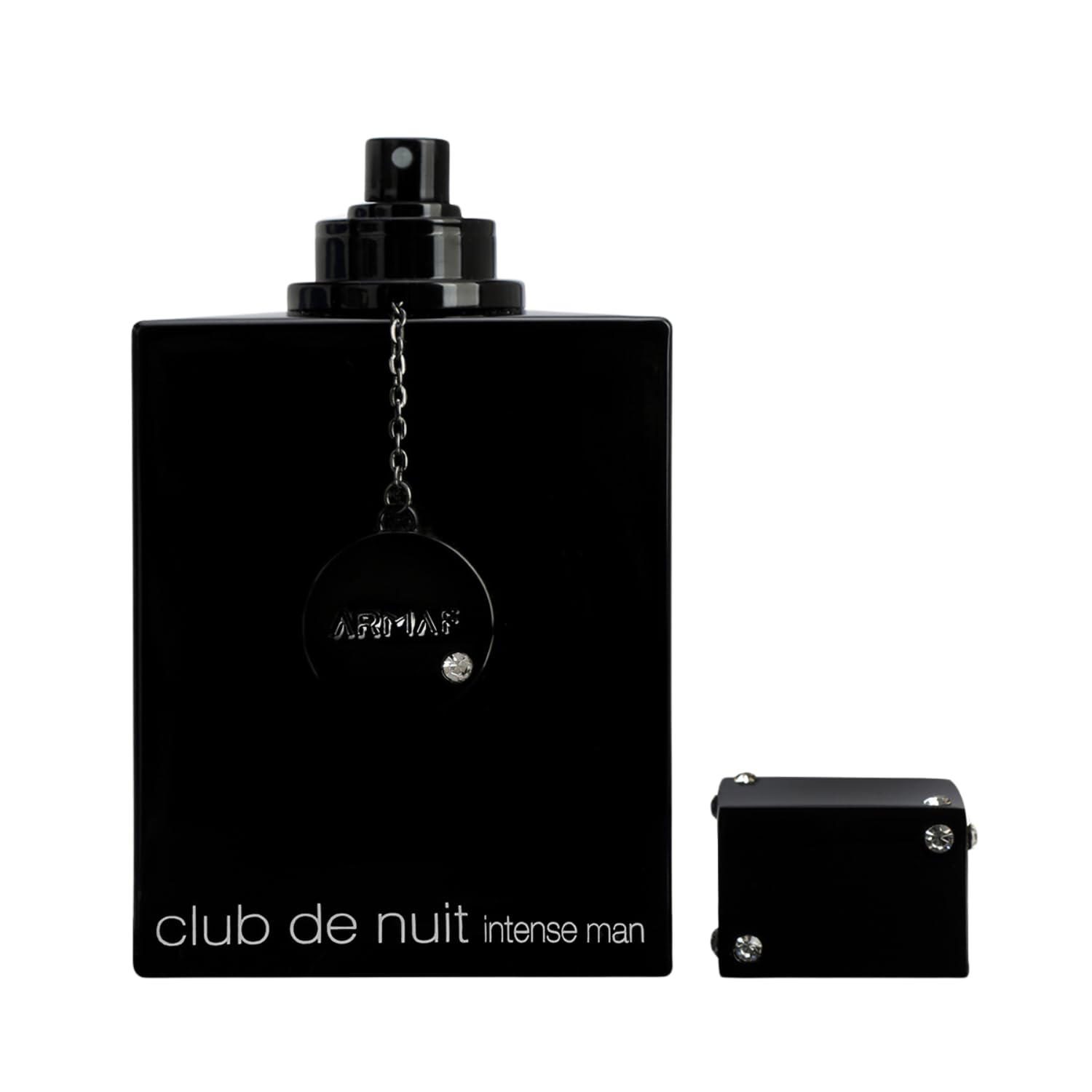Armaf Club de Nuit Intense Man, detalle del frasco que transmite lujo.