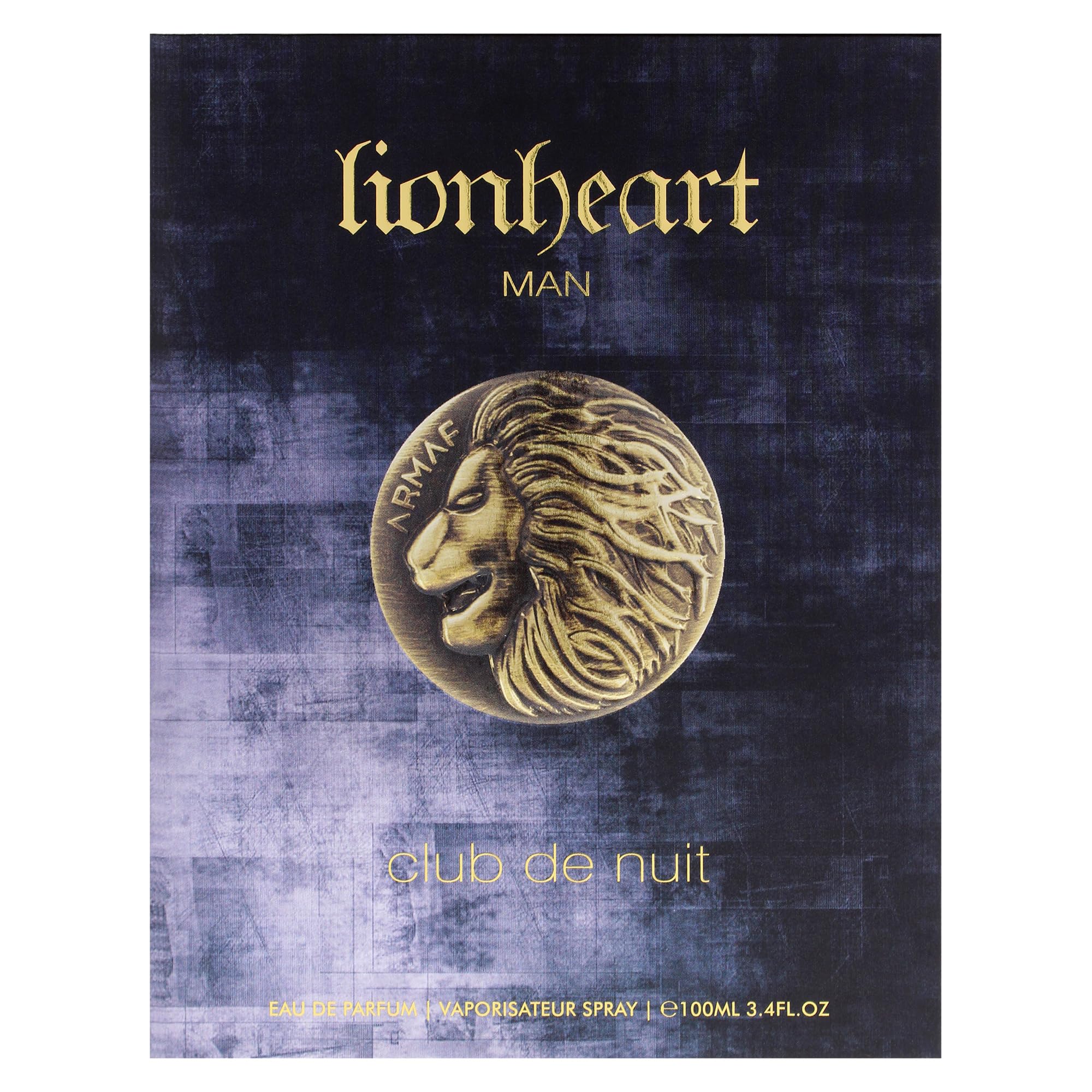 Frasco de Armaf Lion Heart con detalle dorado que sugiere calidad