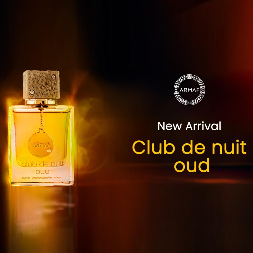 Armaf Club de Nuit Oud, estuche elegante, ideal para regalo o uso diario con estilo.