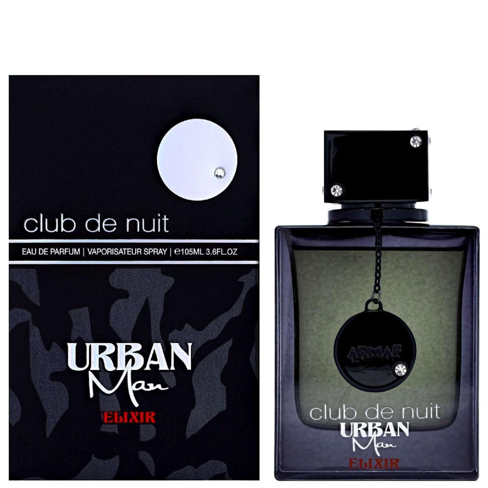 Empaque premium de Armaf Club De Nuit Urban Elixir, presentación ideal para regalo.
