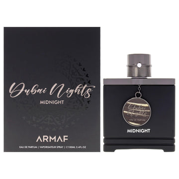 Armaf Dubai Nights Midnight, botella elegante para uso nocturno y ocasiones especiales.