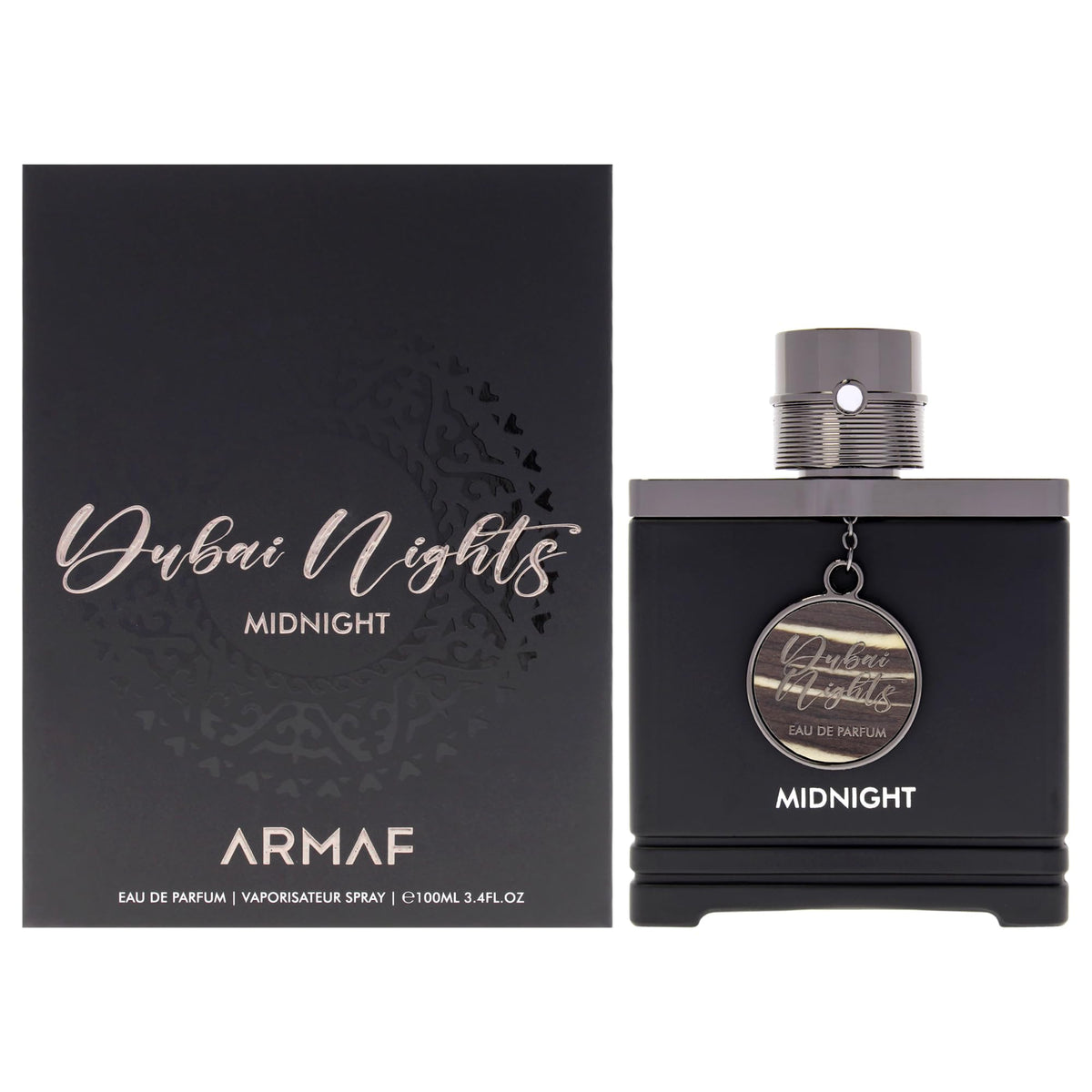 Armaf Dubai Nights Midnight, botella elegante para uso nocturno y ocasiones especiales.
