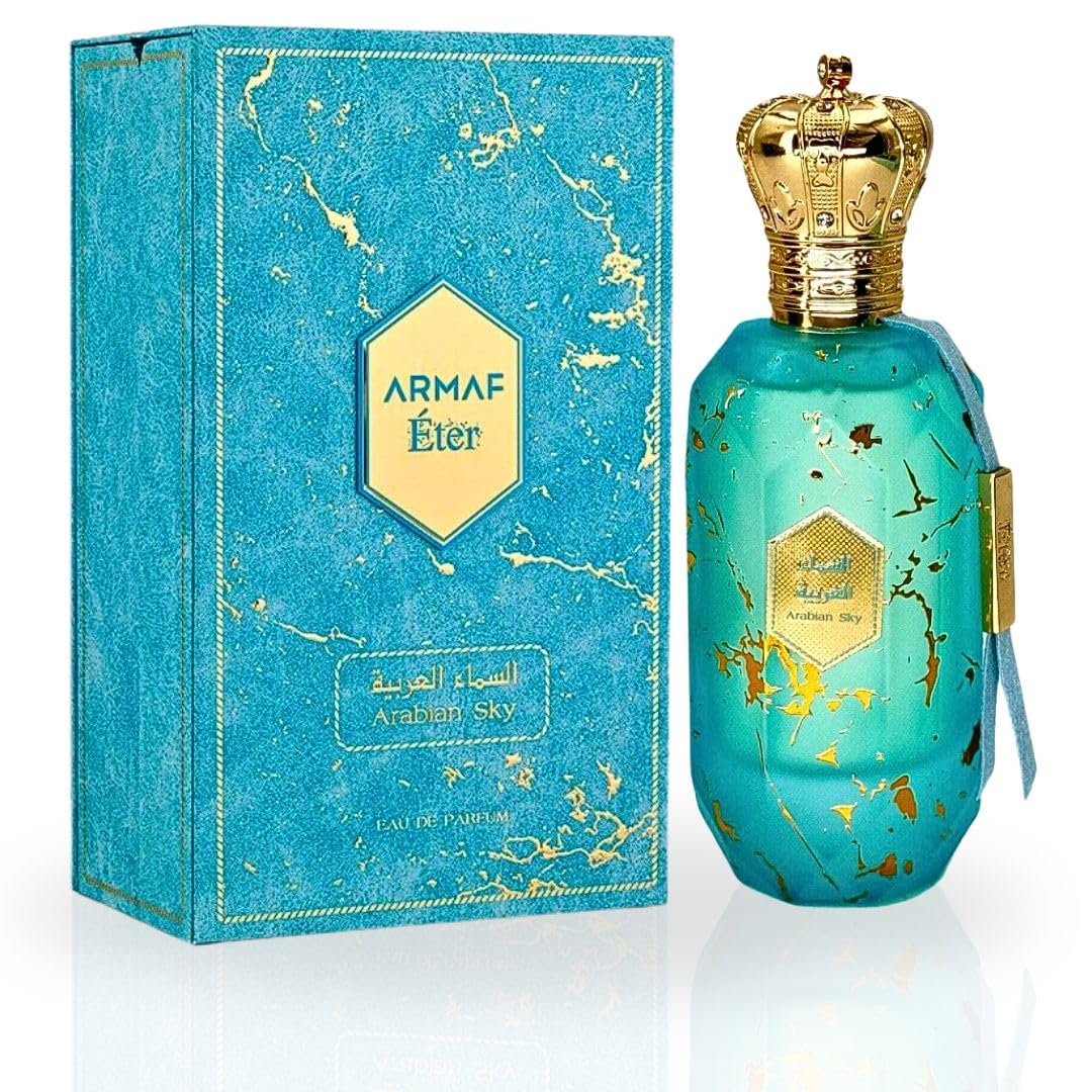 ARMAF Eter Arabian Sky, botella elegante para uso diario y presencia sofisticada.