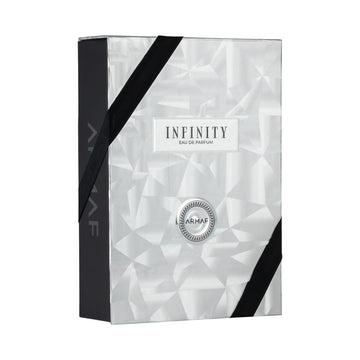 Armaf Infinity para Hombres, detalle de la tapa, presencia duradera para noches y reuniones.