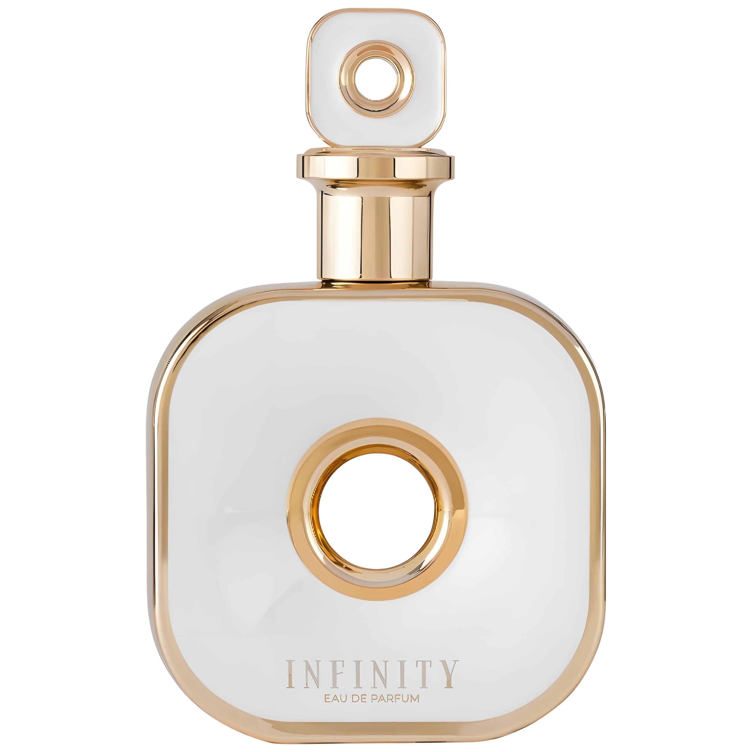 Frasco de Armaf Infinity para Mujeres, diseño elegante para realzar la confianza diaria.