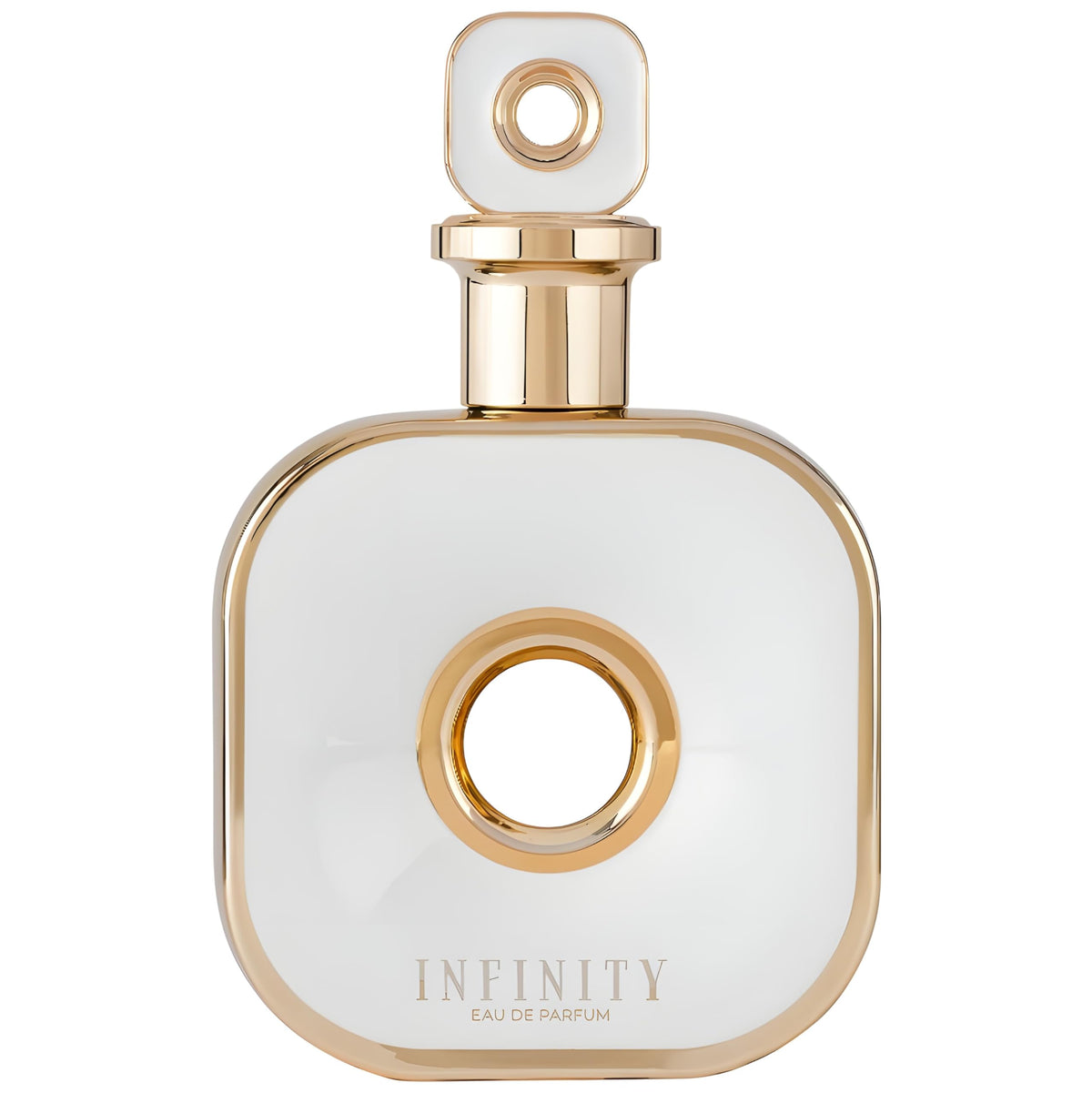 Frasco de Armaf Infinity para Mujeres, diseño elegante para realzar la confianza diaria.