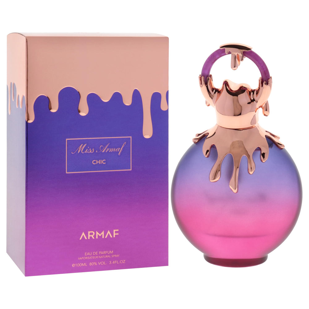 Miss Armaf Chic, corazón floral que añade elegancia a cualquier momento.