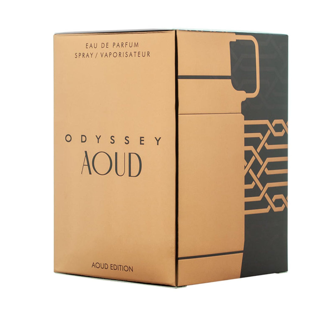 Armaf Odyssey Aoud Edition, frasco oscuro y sofisticado para coleccionistas.