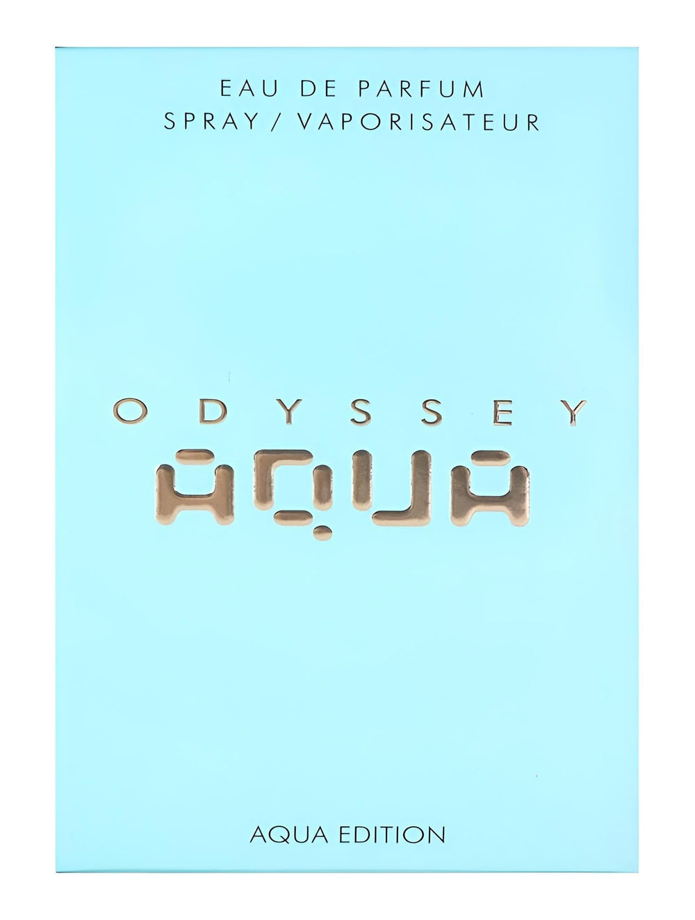 Armaf Odyssey Aqua EDP, diseño de caja, empaque elegante que resalta la marca