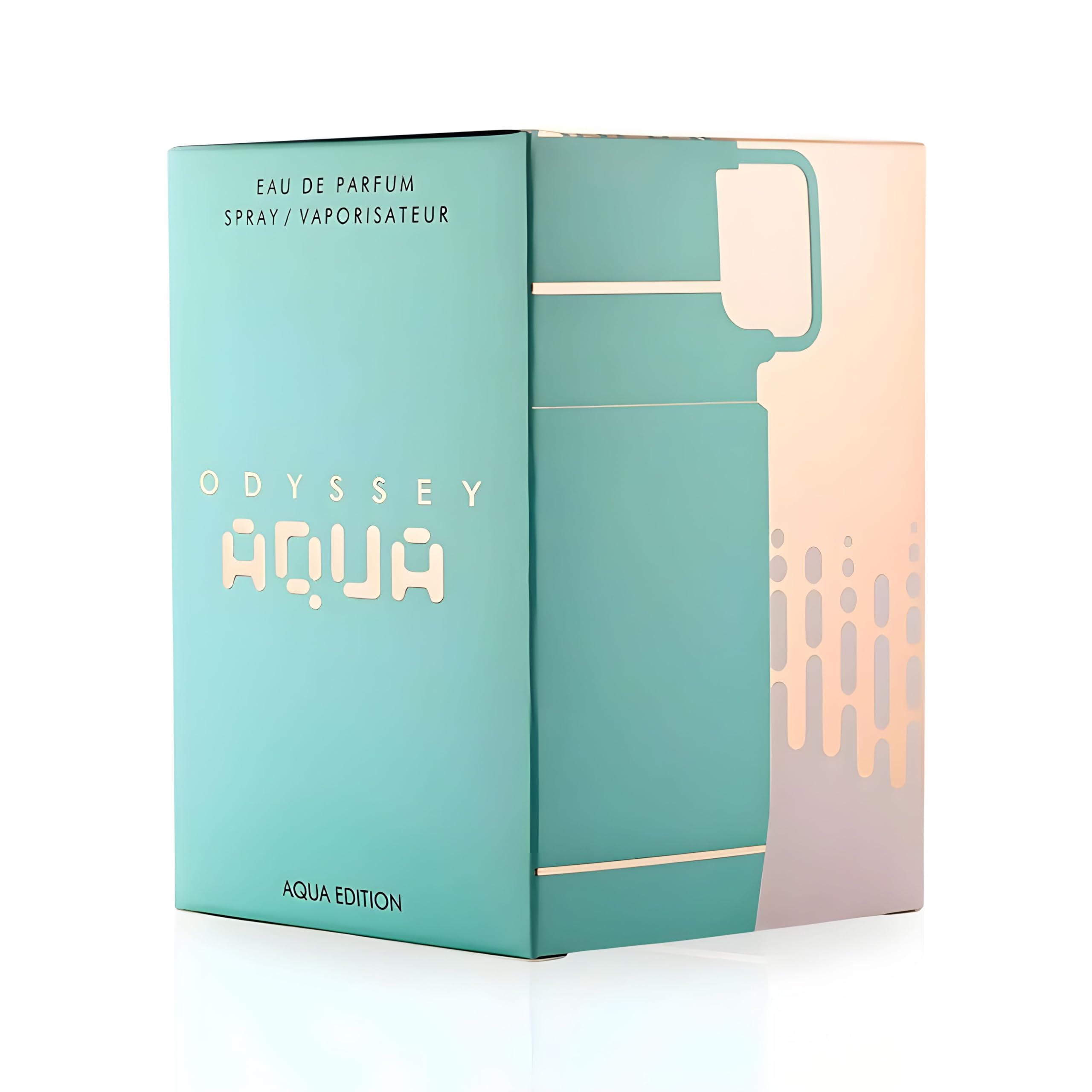 Armaf Odyssey Aqua EDP, tapa detalle, transmite calidad y durabilidad en cada atomizador