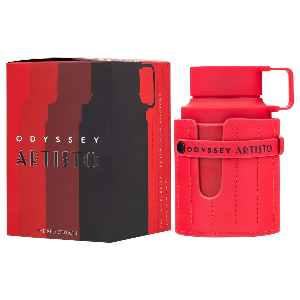Armaf Odyssey Artisto Rojo: tapa dorada resalta el diseño premium