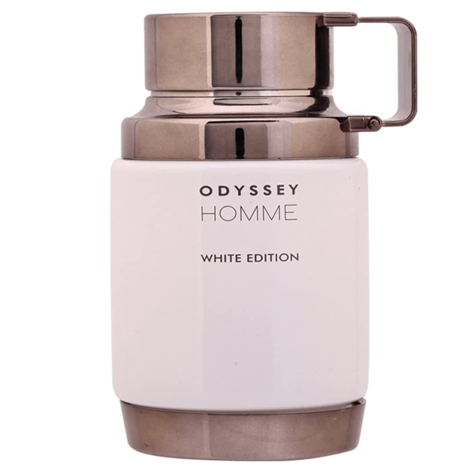Armaf Odyssey Homme White Edition, frasco elegante para una fragancia fresca y sofisticada.