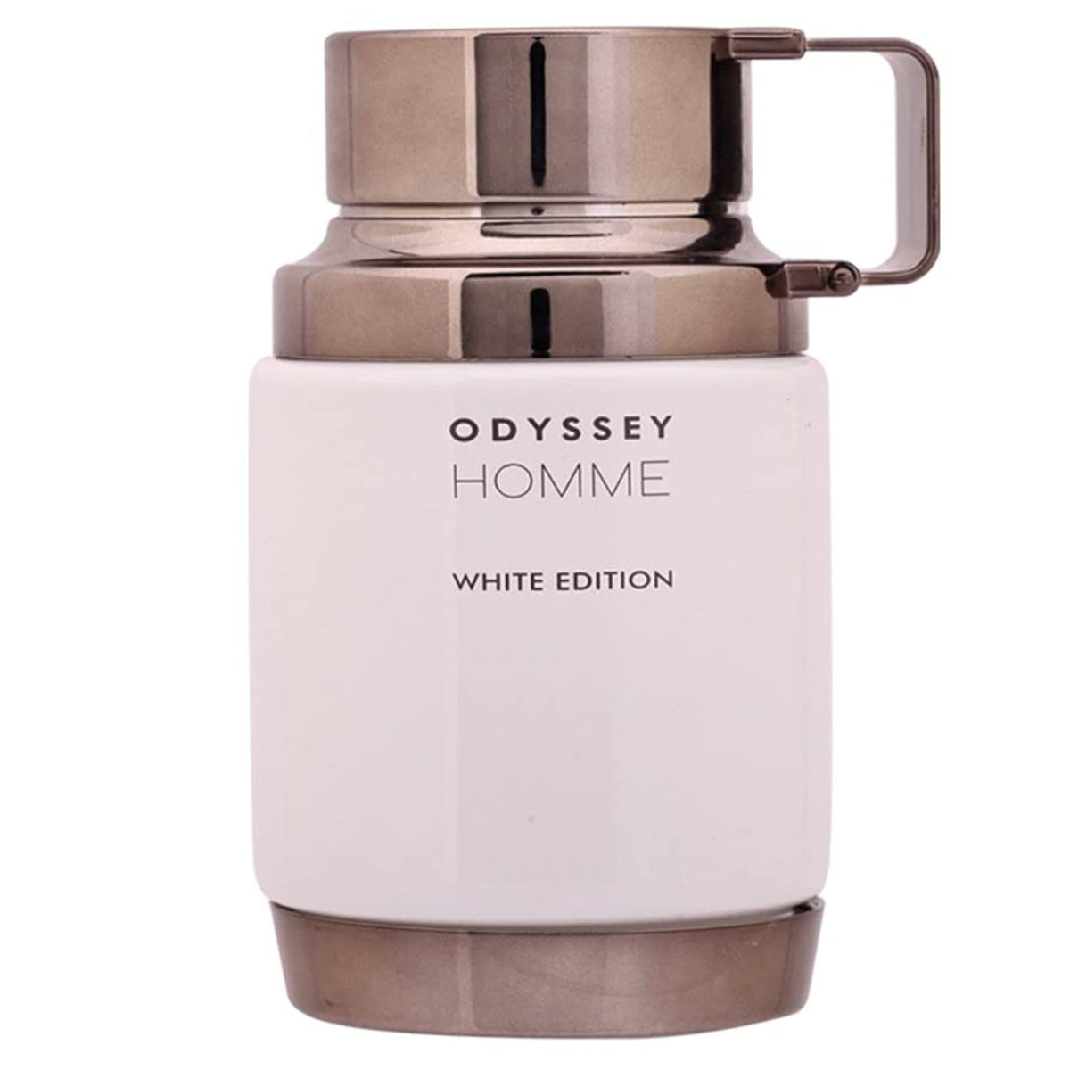 Armaf Odyssey Homme White Edition, frasco elegante para una fragancia fresca y sofisticada.