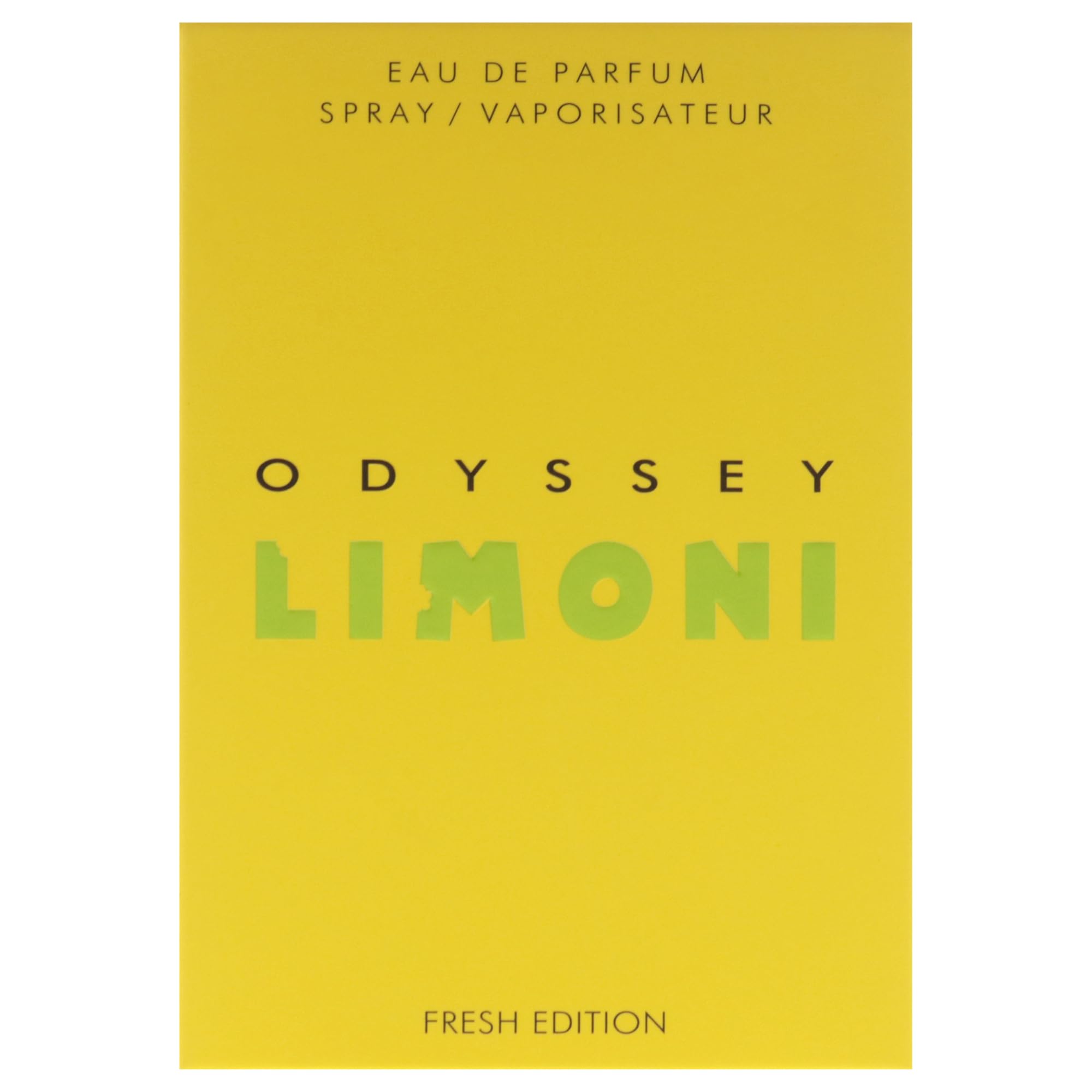 ARMAF Odyssey Limoni Fresh Edition: embalaje de lujo para tocador y estantería.
