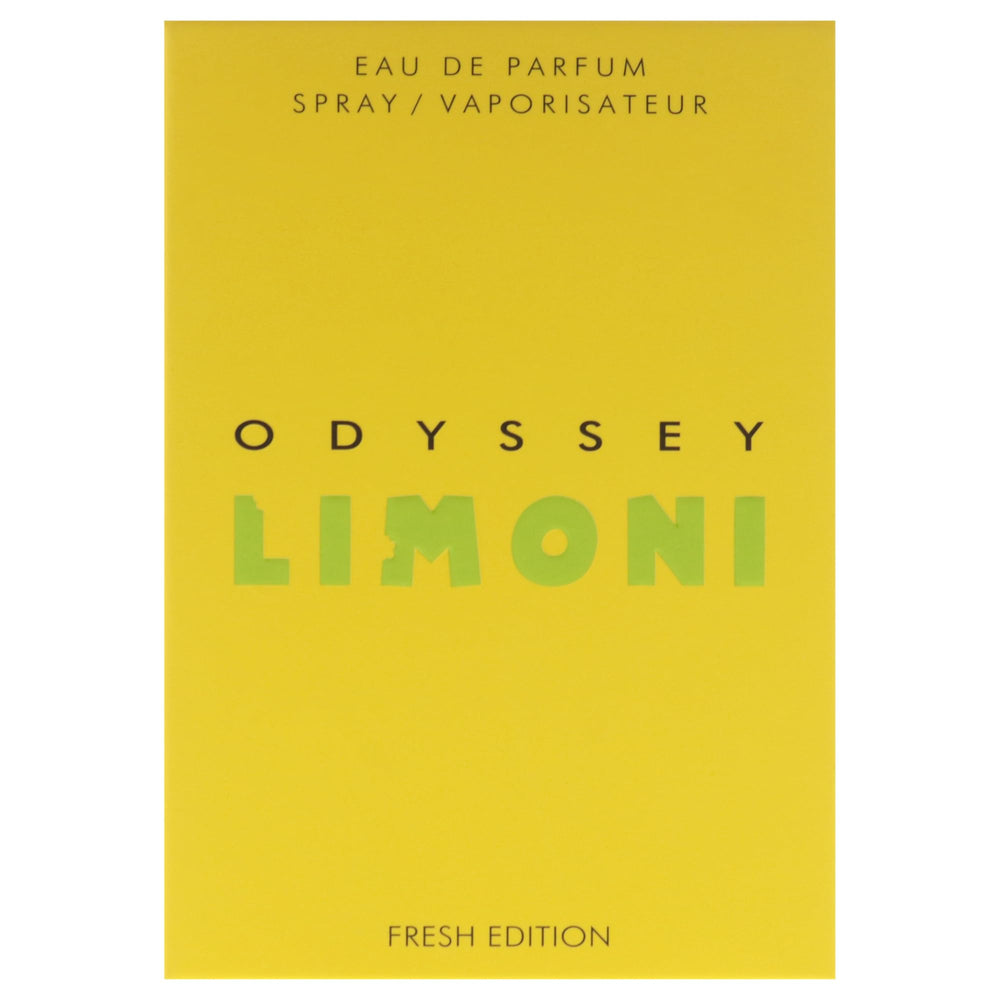 ARMAF Odyssey Limoni Fresh Edition: embalaje de lujo para tocador y estantería.