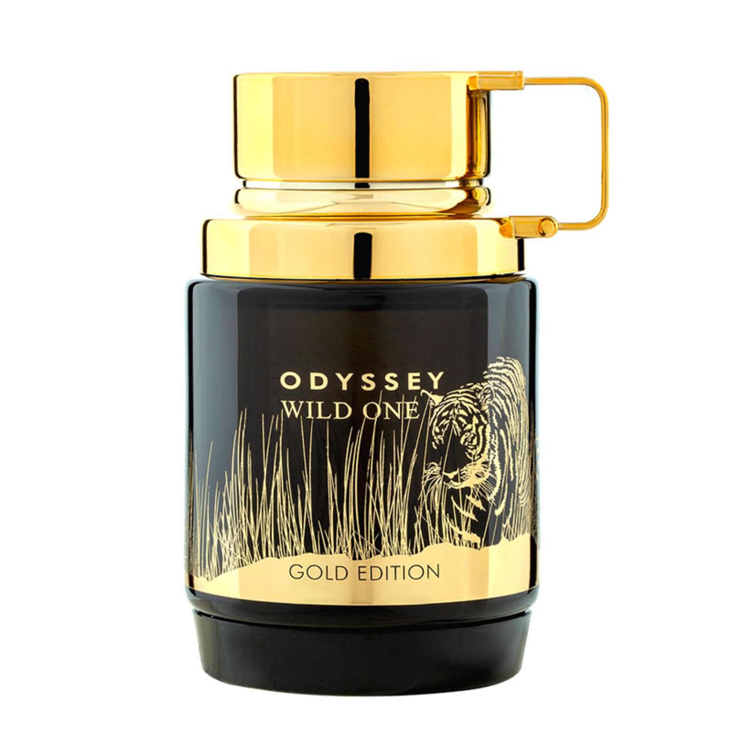 Odyssey Wild One Gold Edition de Armaf, botella frontal para un aroma intenso en ocasiones especiales.