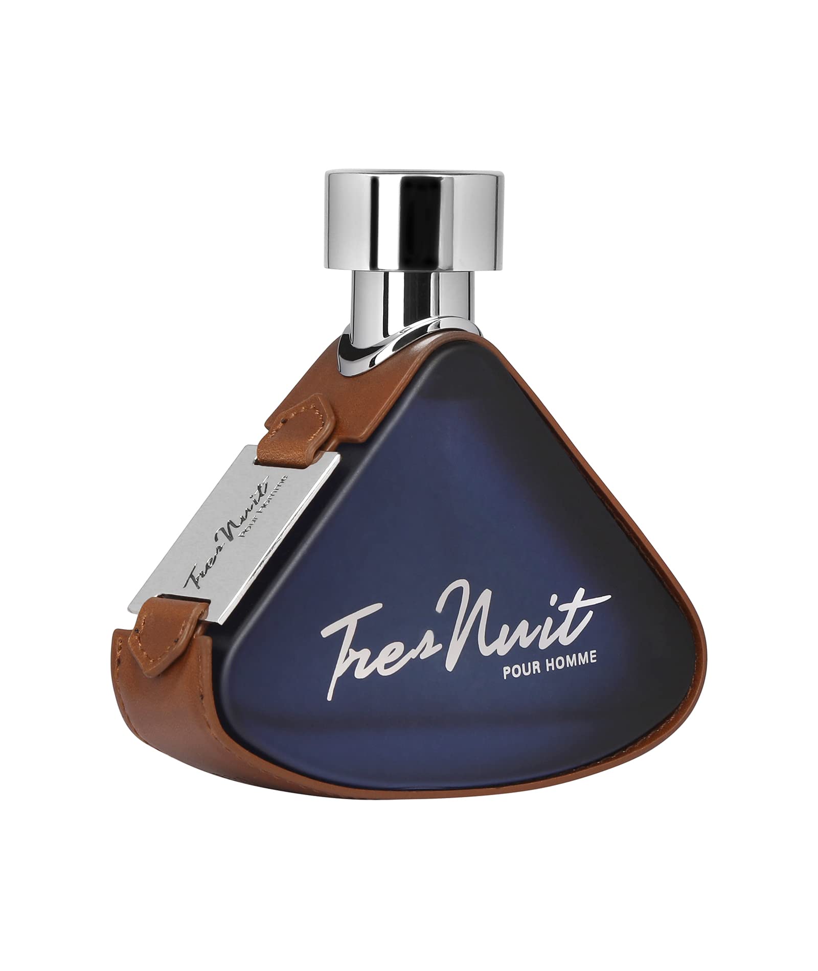 Armaf Tres Nuit Pour Homme, frasco ergonómico ideal para llevar.