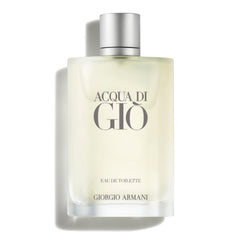 Armani Beauty Acqua di Gio, botella frontal, frescura mediterránea para uso diario.