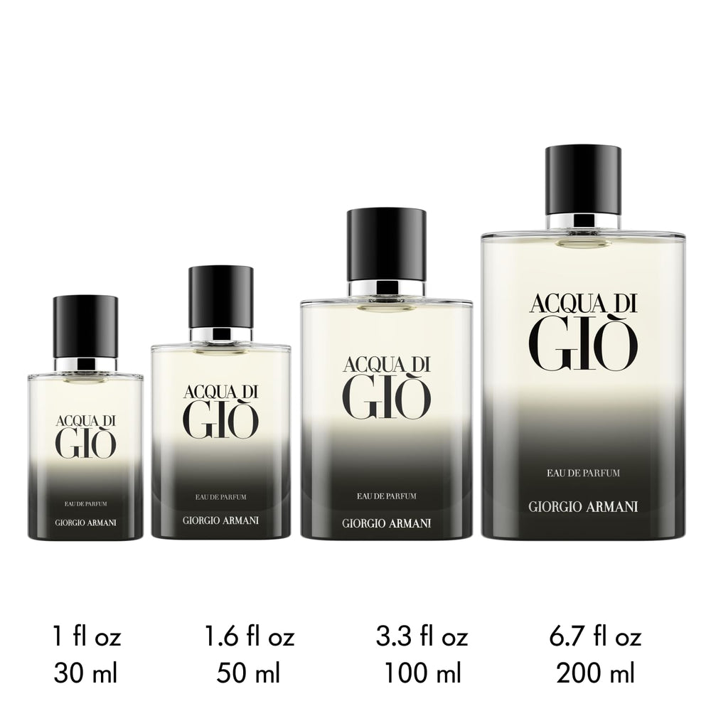 Armani Beauty Acqua di Gio: notas marinas y mandarina destacadas en la etiqueta.