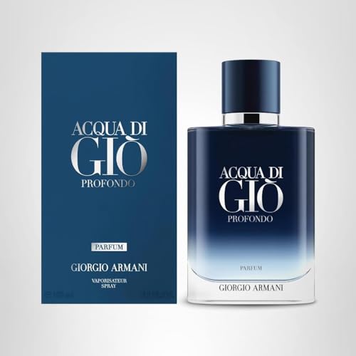 Armani Beauty Acqua di Gio Profondo frasco detalle notas, útil para identificar su carácter aromático.