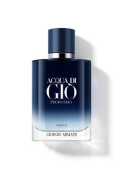 Armani Beauty Acqua di Gio Profondo frasco frontal, sensación marina fresca para uso diario.