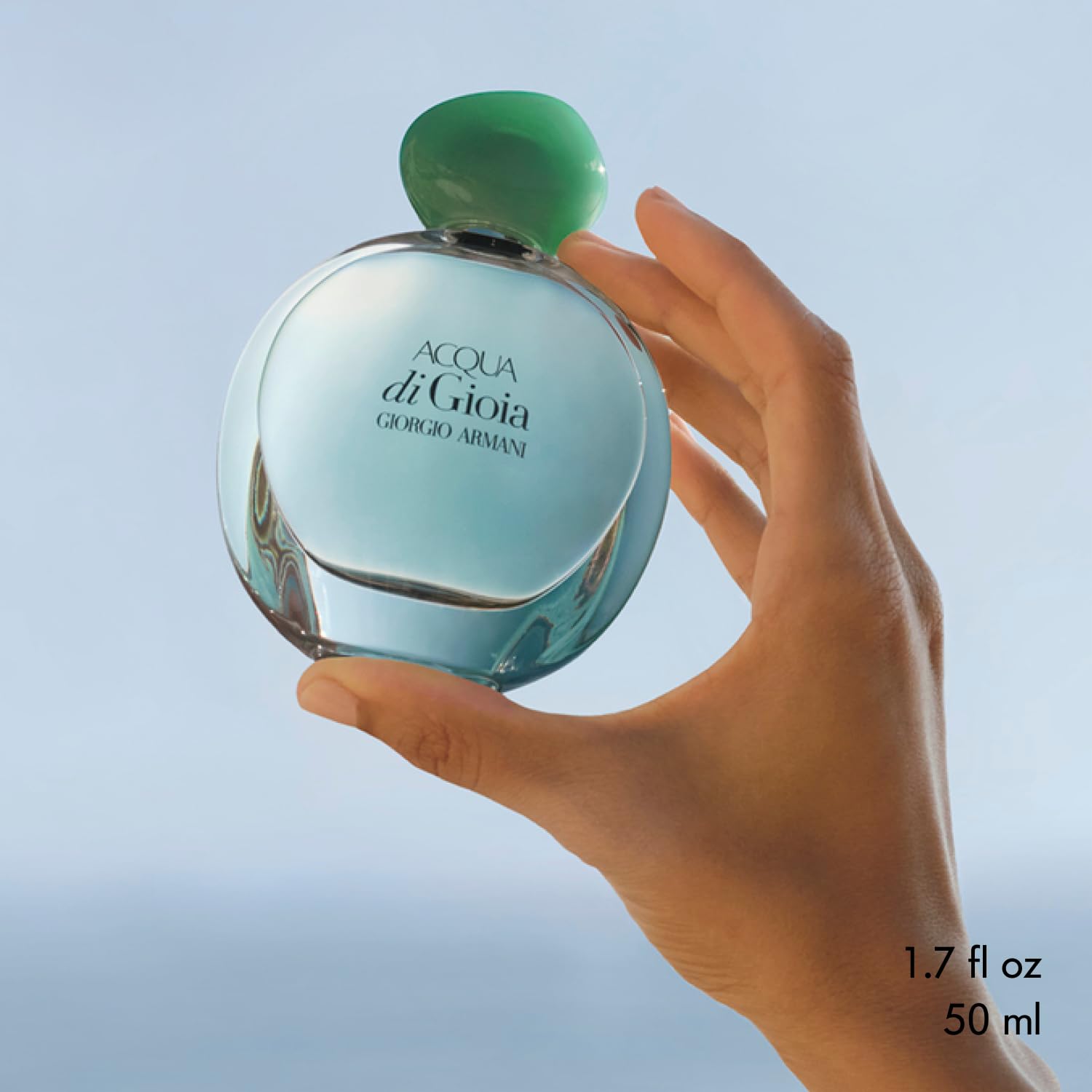 Armani Beauty Acqua di Gioia, tapa-esmeralda: detalle que inspira serenidad y optimismo