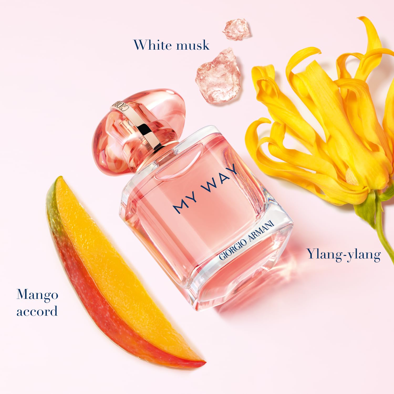 Armani Beauty My Way Ylang: acorde mango destacado en frasco para sensación tropical.