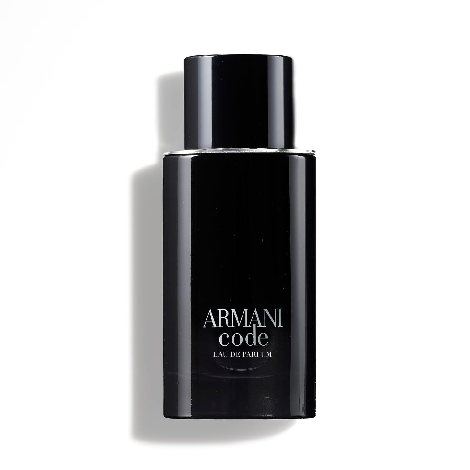 Armani Code Eau de Parfum, frasco frontal, aroma elegante para encuentros nocturnos.