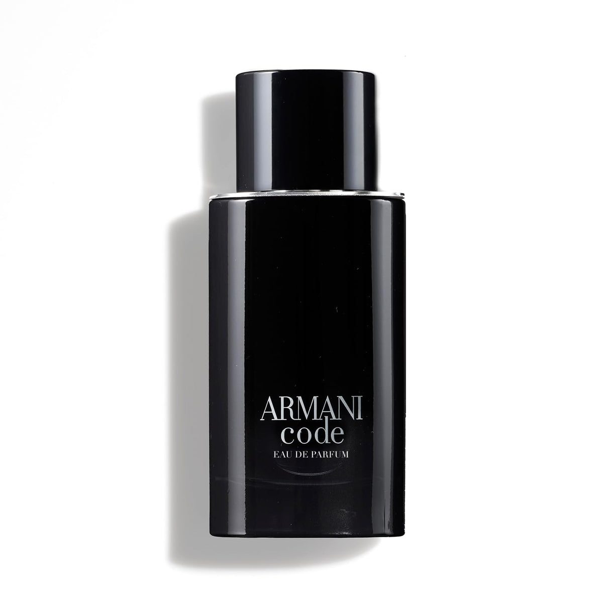 Armani Code Eau de Parfum, frasco frontal, aroma elegante para encuentros nocturnos.