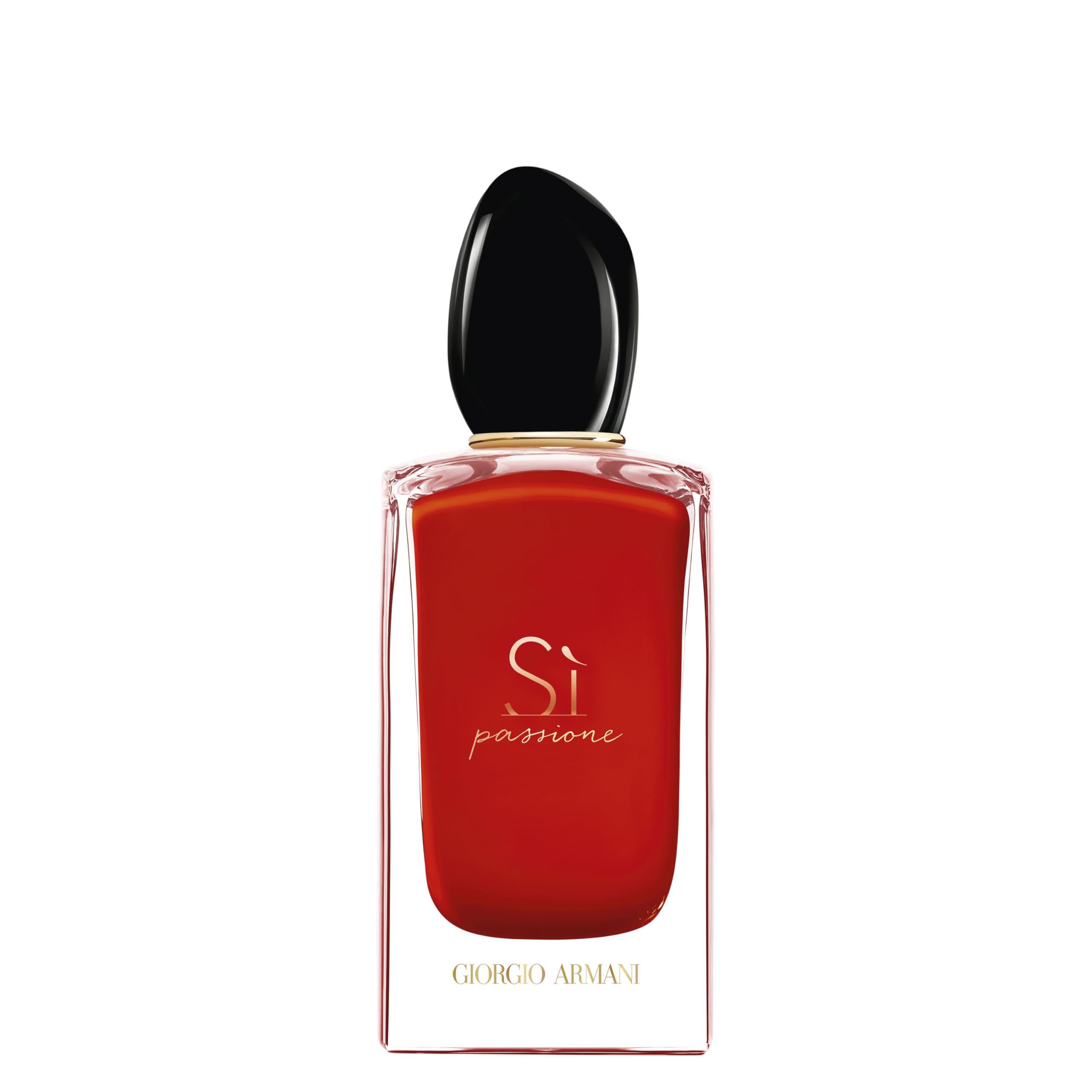 Armani Si Passione, botella dorada, diseño premium para uso diario con presencia.