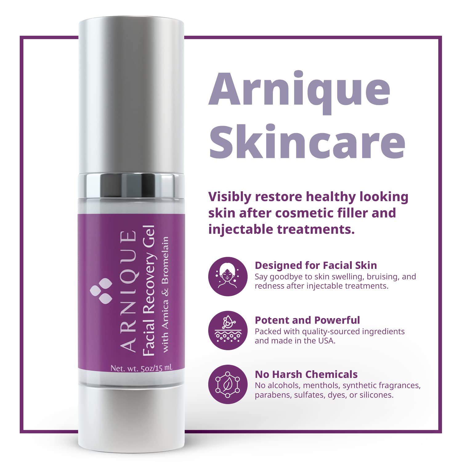 Uso posprocedimiento con Arnique Arnica Gel para una apariencia saludable.