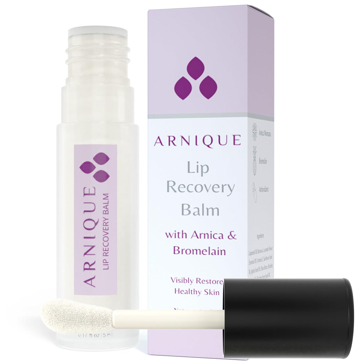 Arnique balsamo labial arnica en frasco, cuidado calmante tras relleno de labios.