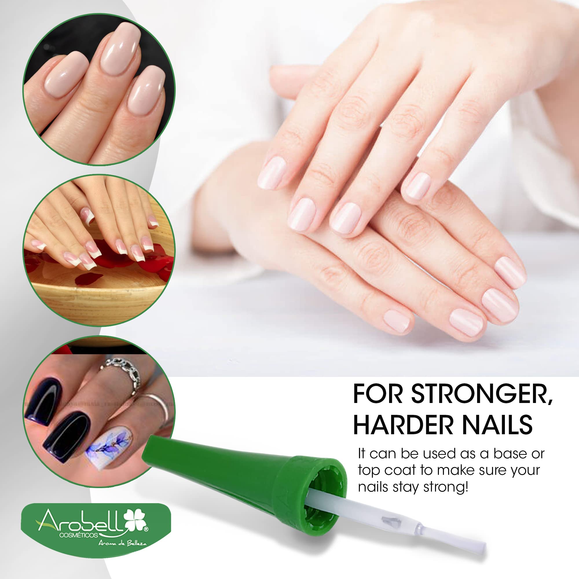 Arobell Iron Nail Hardener nails closeup shows healthier looking nails