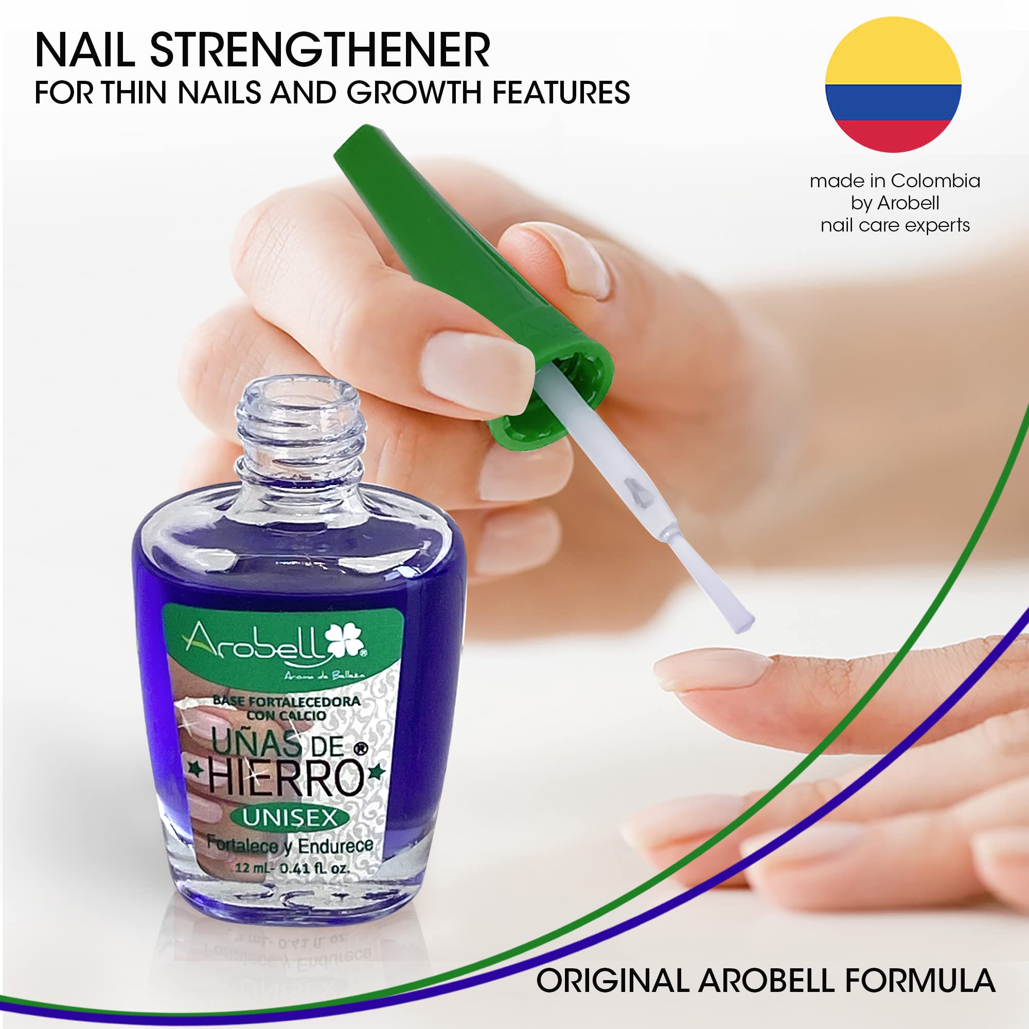 Arobell Iron Nail Hardener texture closeup highlights creamy easy-to-spread polish