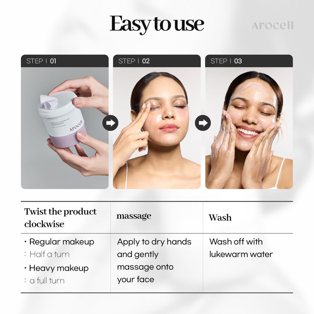 AROCELL OFFICIAL Aplicación diaria en rostro para limpieza y nutrición.
