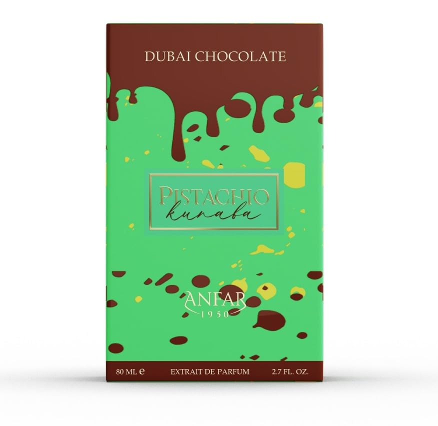 AROMA CONCEPTS Dubai Chocolate Pistacho Kunafa: botella elegante para ocasiones especiales.