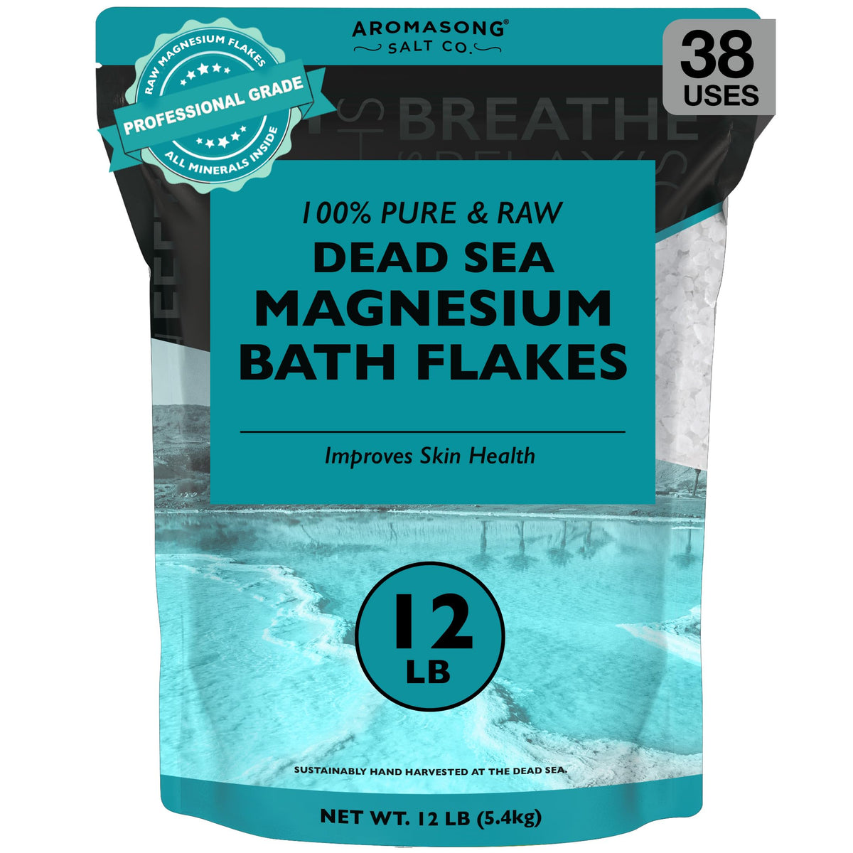 Aromasong cristales magnesio del Mar Muerto para baño vigorizante.