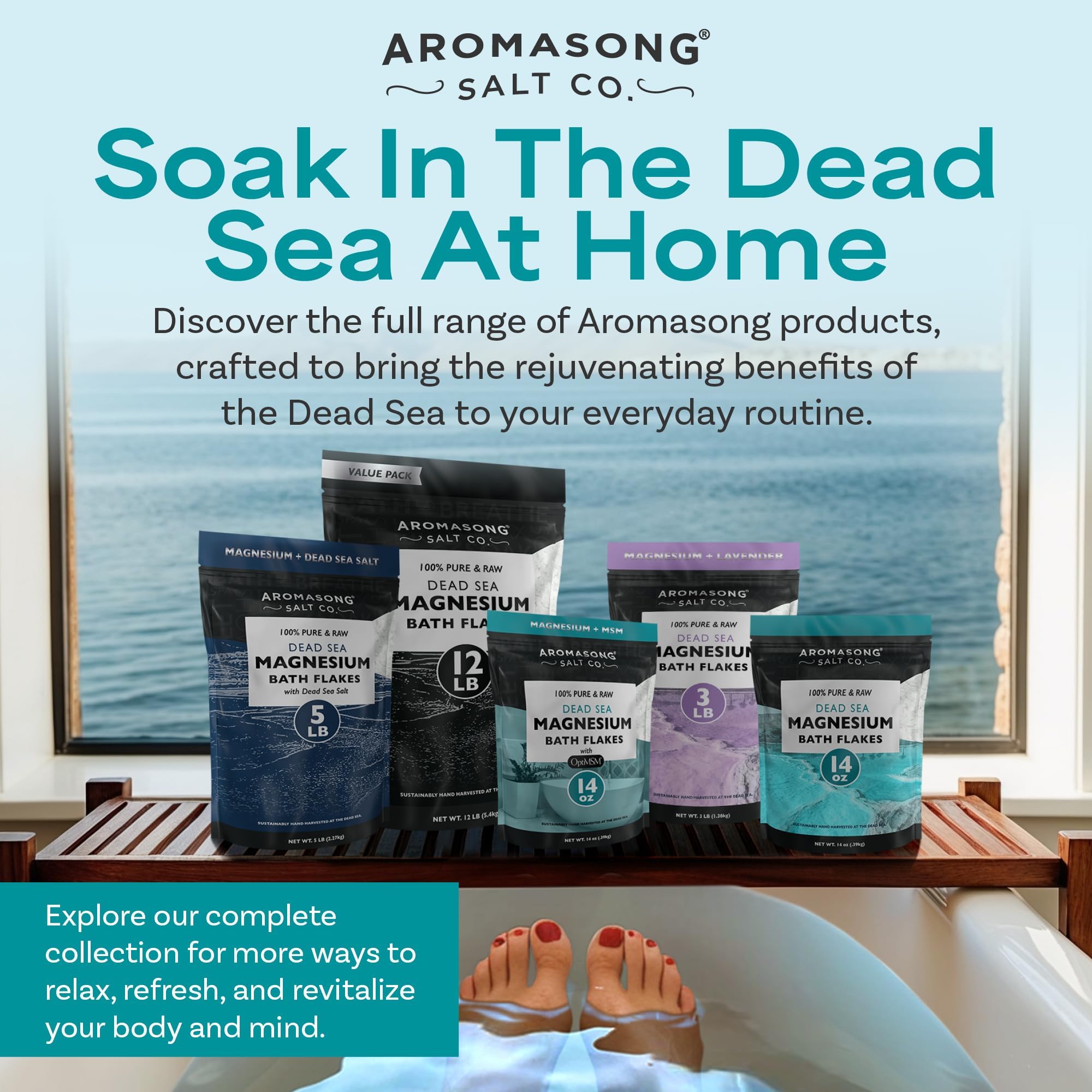 Aromasong detalles marinos para spa en casa con magnesio.